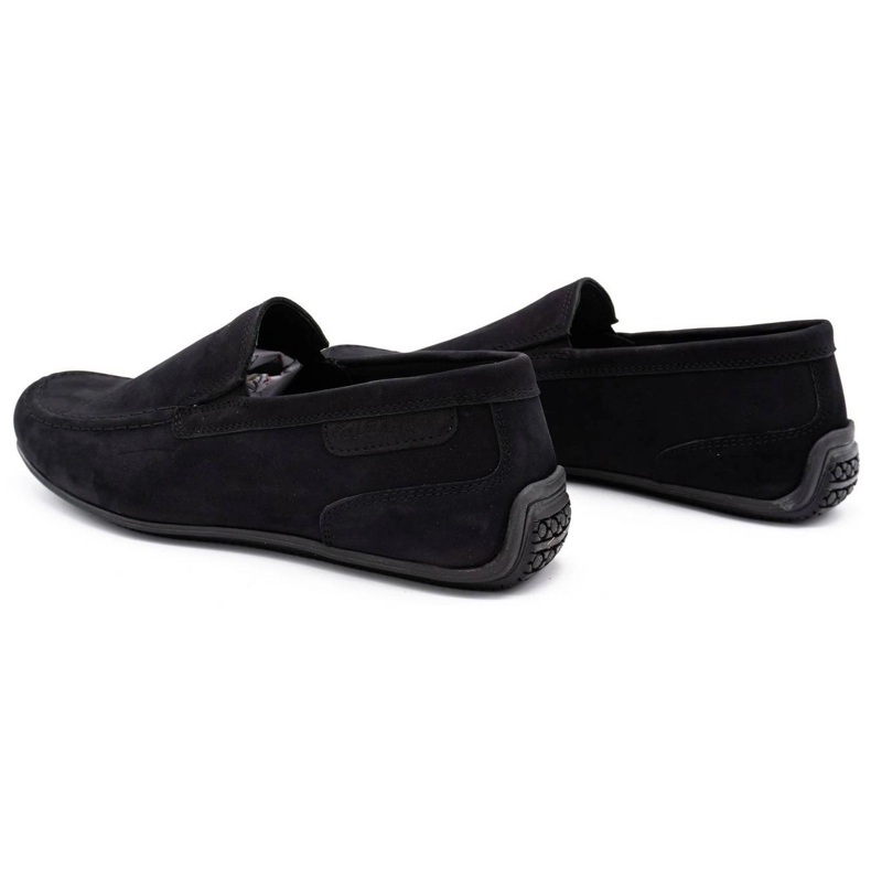 Polbut Mocassins de couro masculino 2105 nobuck preto 3