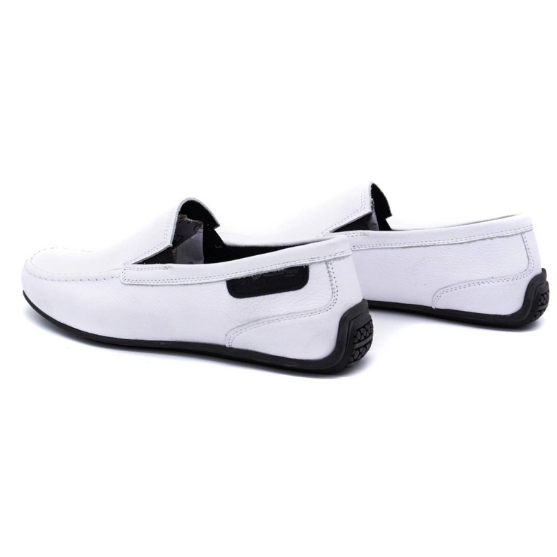 Polbut Mocassins de couro masculino 2105 branco 4
