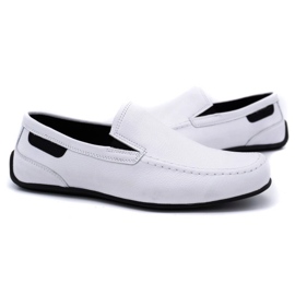 Polbut Mocassins de couro masculino 2105 branco 3