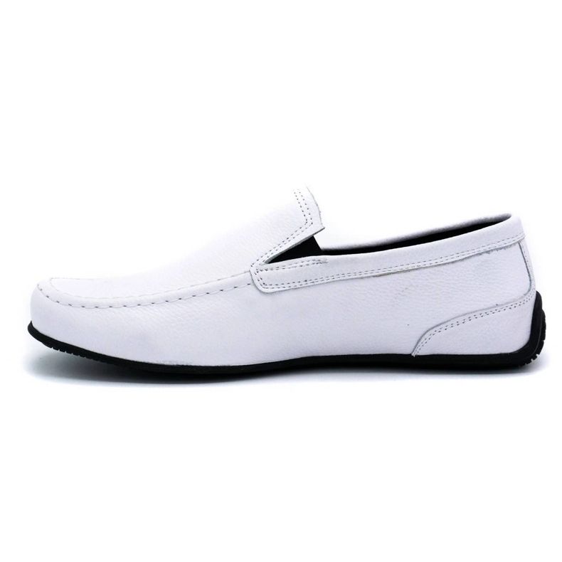 Polbut Mocassins de couro masculino 2105 branco 1