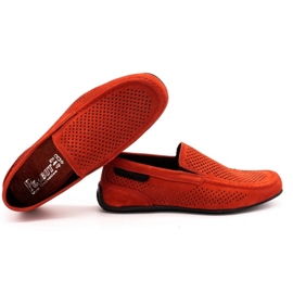 Polbut Mocassins de couro masculino 2105P vermelho 2