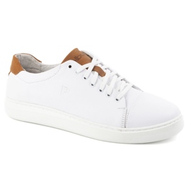 Polbut Sapatos de couro masculino 2109 branco 1