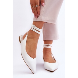 WS1 Bailarinas femininas pontiagudas turriso branco 1