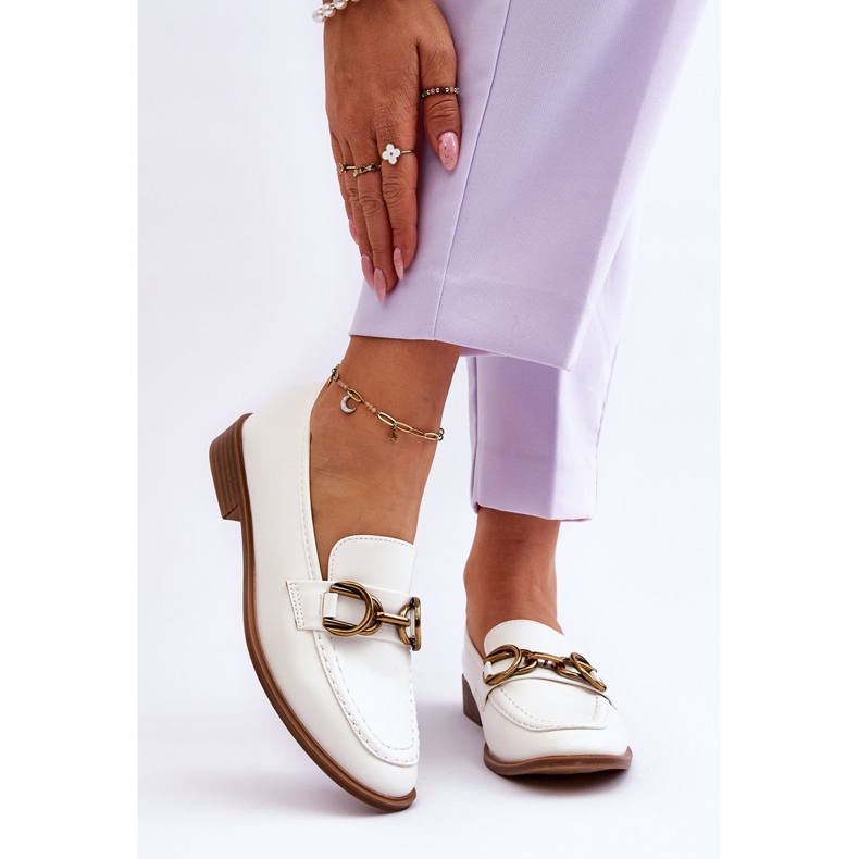 WS1 Mocassins femininos clássicos brancos Lorien 1