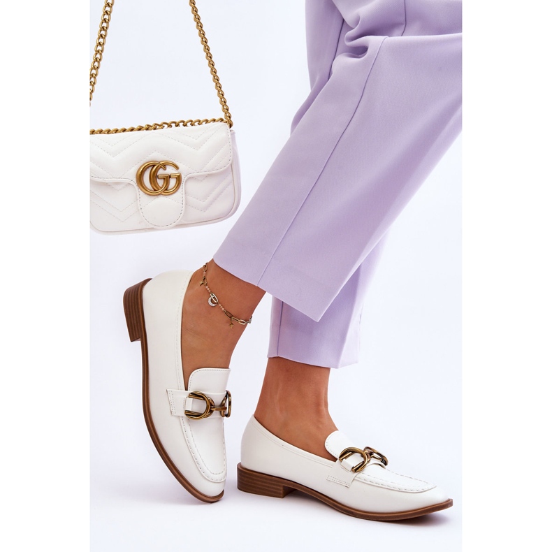 WS1 Mocassins femininos clássicos brancos Lorien 2