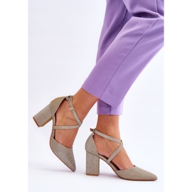 WS1 Bombas brilhantes da moda em um salto dourado Galaxy 2