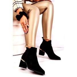 PS1 Botas de cowboy a céu aberto de camurça preta Helloni preto 4