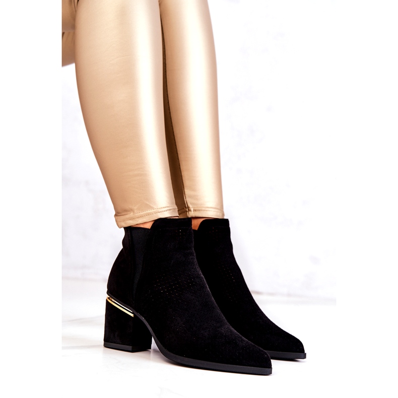 PS1 Botas de cowboy a céu aberto de camurça preta Helloni preto 6