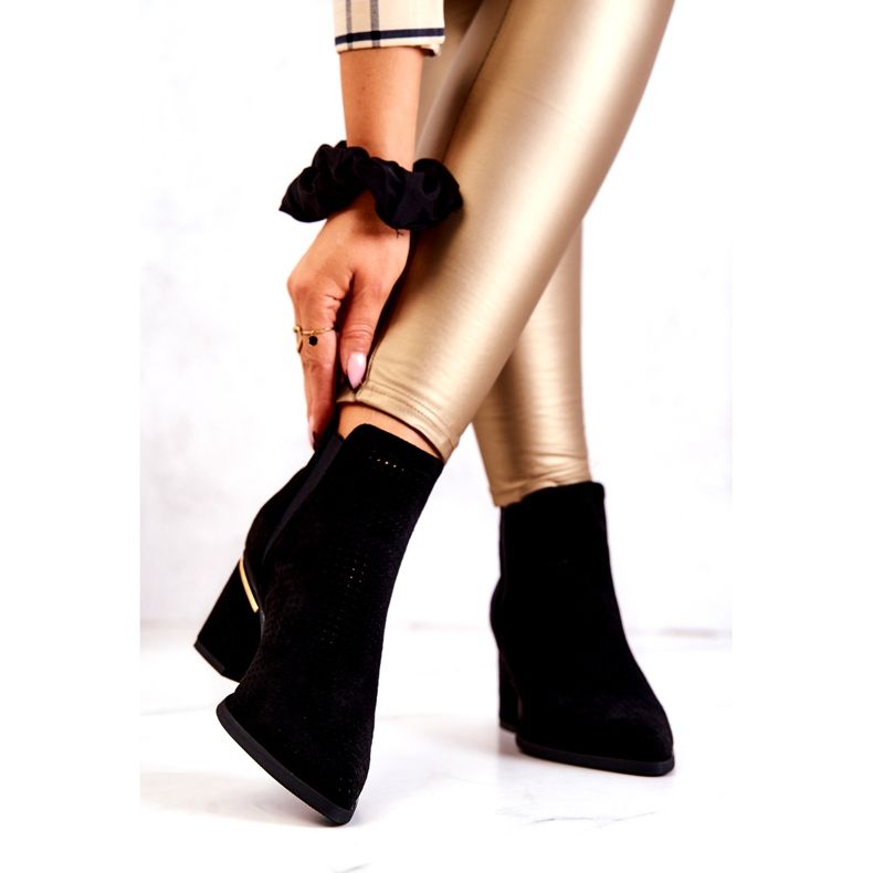 PS1 Botas de cowboy a céu aberto de camurça preta Helloni preto 3