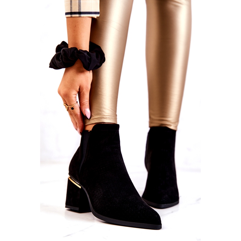 PS1 Botas de cowboy a céu aberto de camurça preta Helloni preto 2