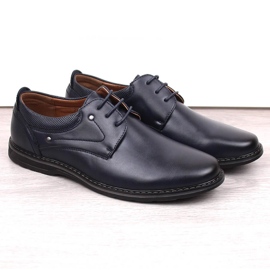 Sapatos elegantes de homem com atacadores azul marinho News 4092 1