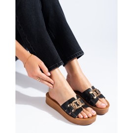 Chinelos plataforma Shelovet pretos de mulher 1