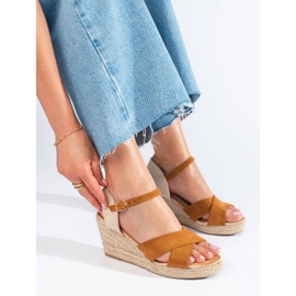 Sandálias espadrille de mulher castanhas Shelovet marrom 1