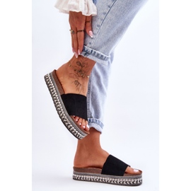 WR1 Chinelos femininos de camurça lisa pretos Hayen 1