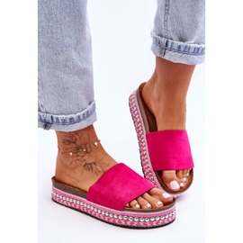 WR1 Chinelos femininos de camurça suave fúcsia Hayen rosa 1