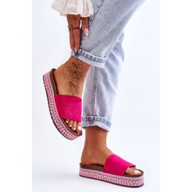 WR1 Chinelos femininos de camurça suave fúcsia Hayen rosa 2